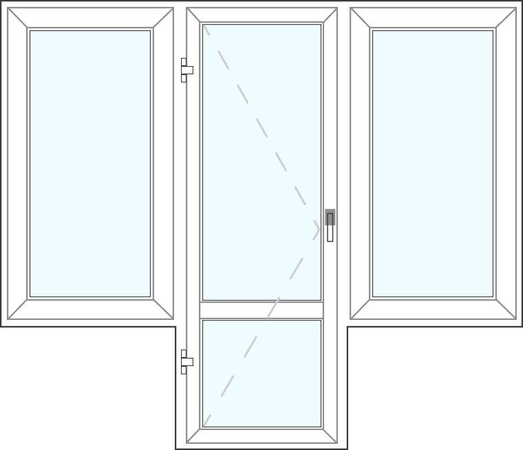 Балконный блок Чебурашка с окнами Veka Artline 82