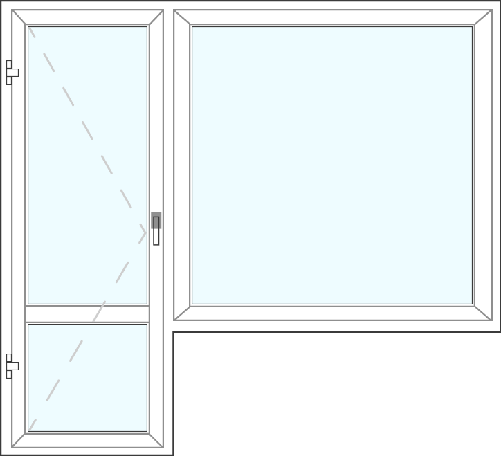 Обычный блок балкона с окнами Veka Artline 82