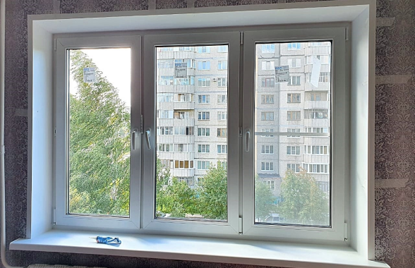 Фото трехстворчатого  окна